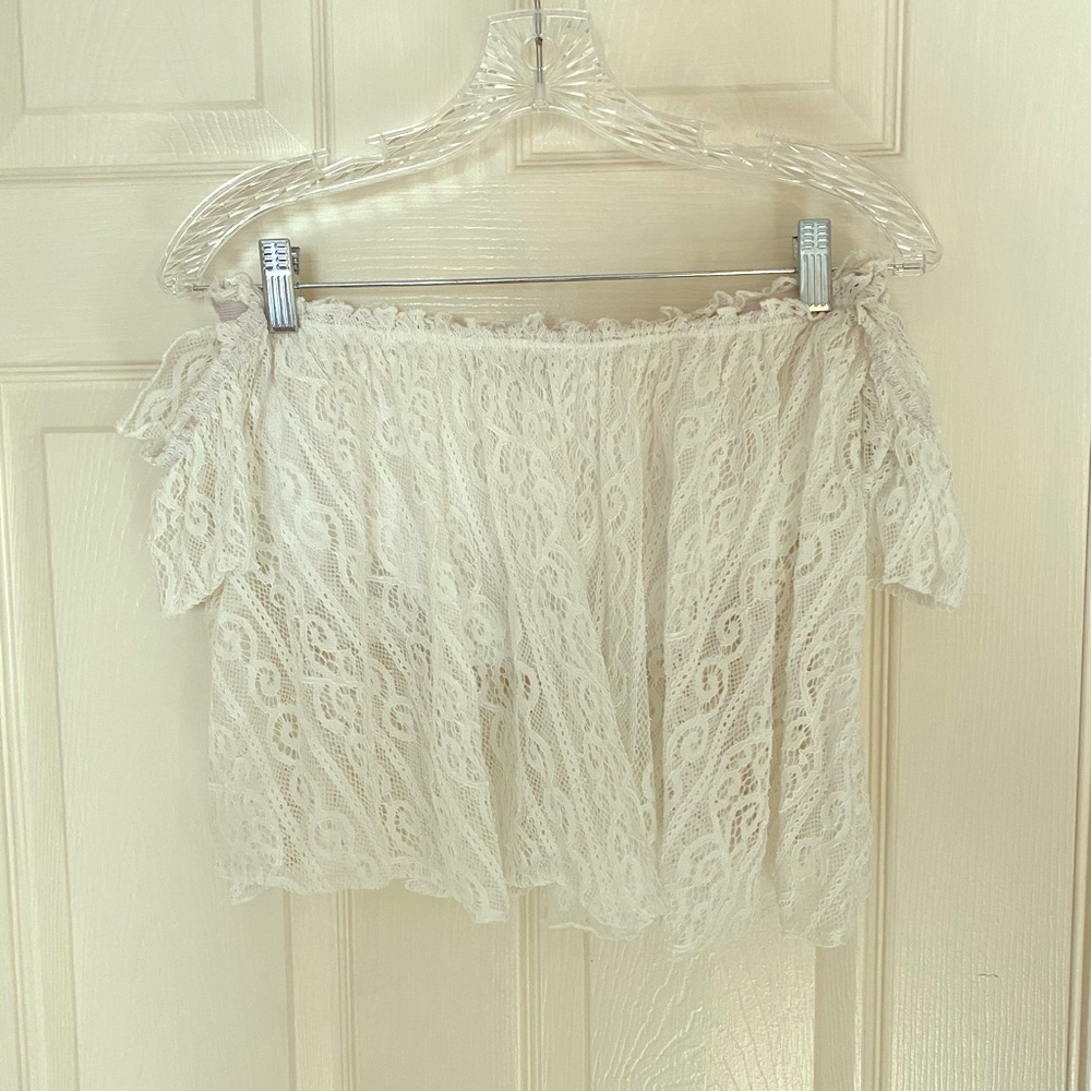 White off the shoulder (with side sleeves) lace